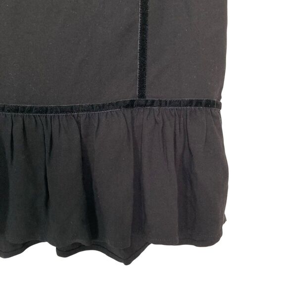 Frame Women's Black Sleeveless V-Neck Peplum Blouse Top Size Medium Velvet Trim - Picture 12 of 15